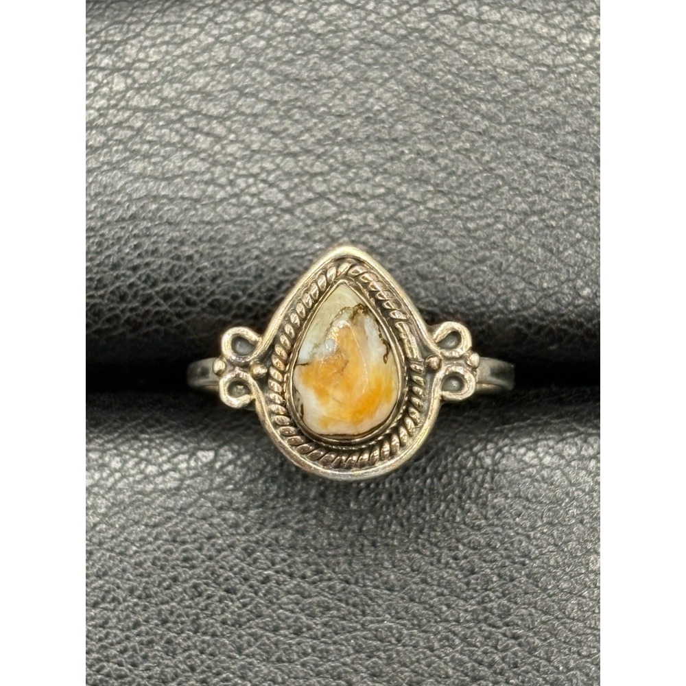 EUC Sterling Silver Copper Turquoise Ring Size 8.25 E18